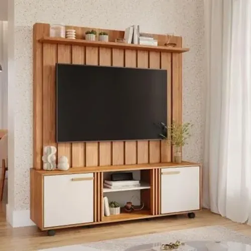 Estante Home 1.6 100% MDF Porta Basculante Olinda Permobili Cinamomo/Off White<br>
