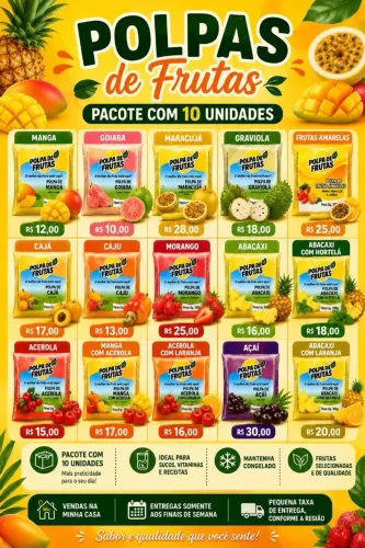 Polpas de frutas partir de 10,00