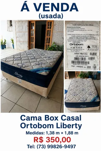 CAMA BOX CASAL ORTOBOM LIBERTY - USADA Á VENDA