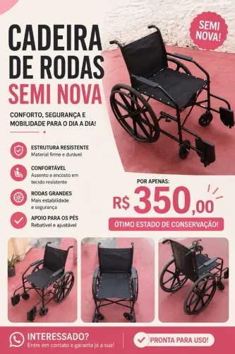 Cadeira de rodas semi nova