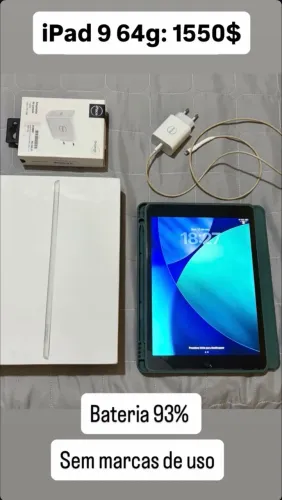 iPad 9 64g impecável 93% saúde da bateria!!!