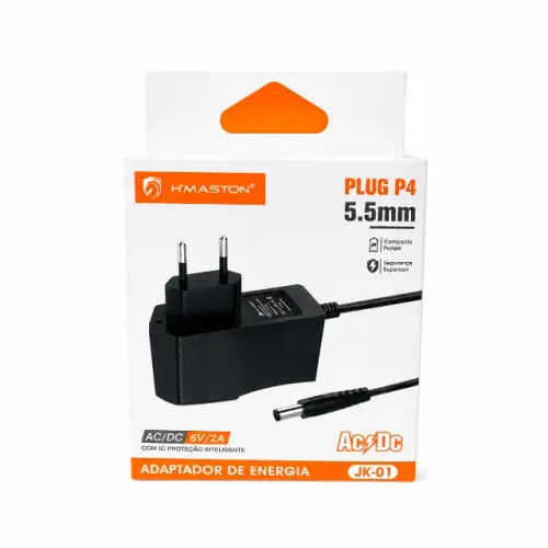 Fonte Alimentação AC/DC 6V 2A Plug P4 5,5mm Bivolt Para Roteador Câmera Receptor pode reti