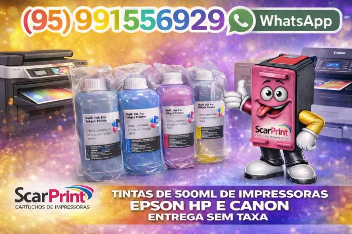 Tintas de 500ml de impressoras Epson HP e cânon entrega sem taxa