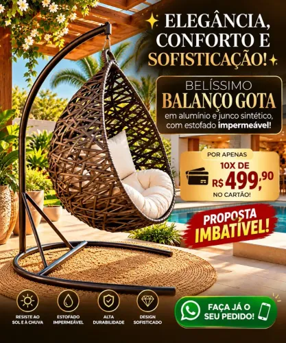 BALANÇO GOTA EM JUNCO COM ESTOFADO IMPERMEÁVEL 