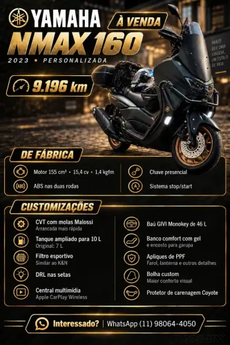 NMAX 2023 Connected Totalmente Customizada