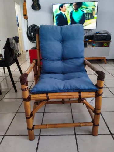 2 Cadeiras Bambu Impermeável 