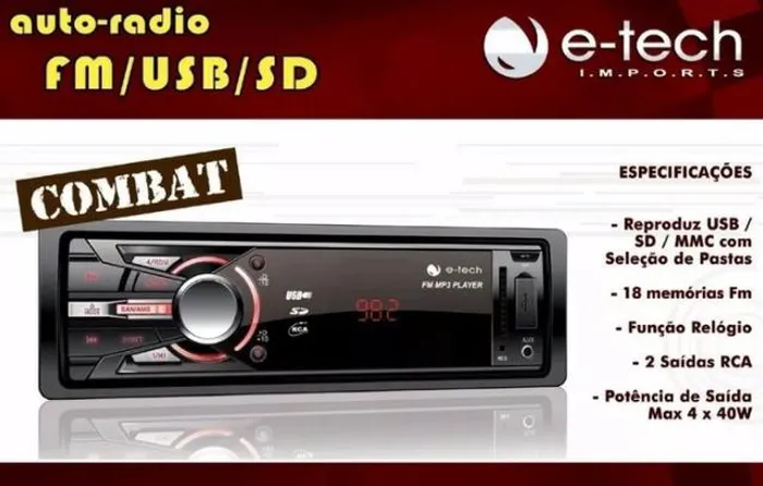 Rádio Mp3 Player Automotivo Usb Pendrive Sd Fm