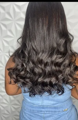 Cabelo humano de 45-50 cm liso ou levemente ondulado