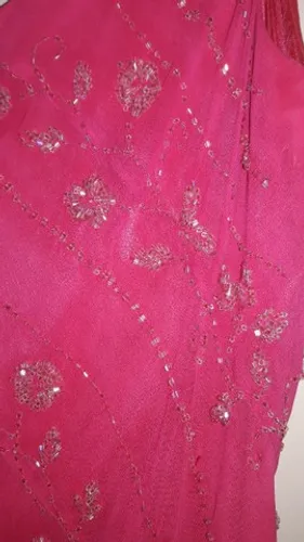 Vestido Longo Festas/eventos Tamanho P - Rosa Escuro Semi Novo