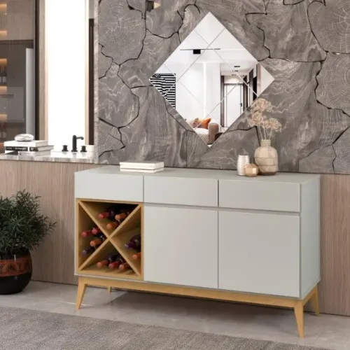 Buffet / Balcão Chipre Modelo Retrô 2 portas Com Adega! Frete + Montagem Grátis