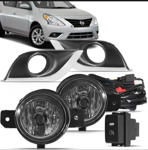 Kit farol de milha Nissan Versa 2015 a 2017 botão modelo original