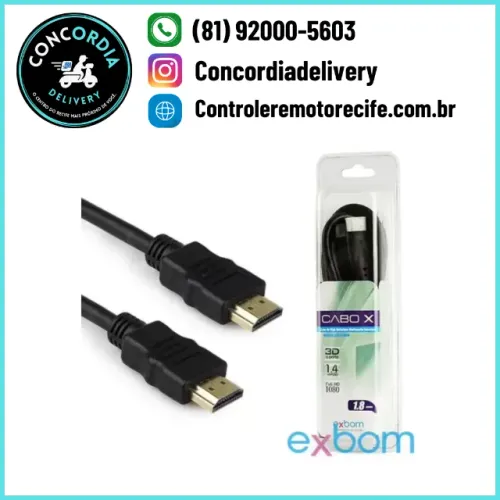 Cabo Hdmi Exbom Cbx-18sm de 1.8 Metros s/malha e filtro 