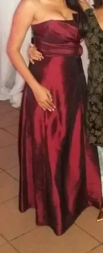 Vestido longo vinho tomara que caia