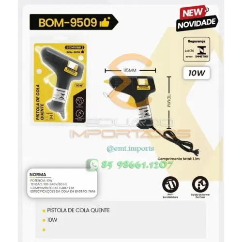 Pistola de Cola Quente 10w BOM-9509