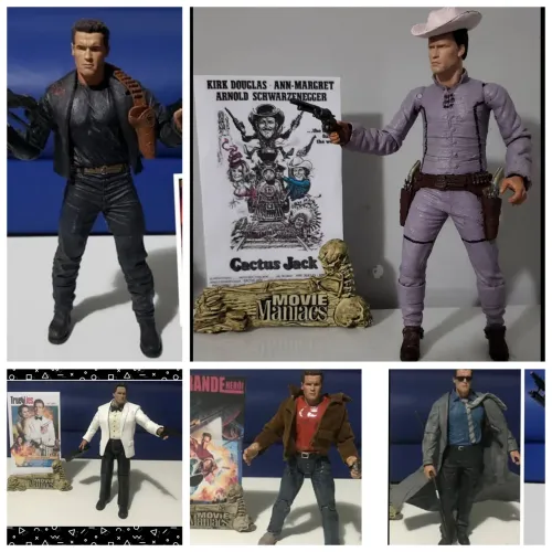 Bonecos filmes Arnold Schwarzenegger ação clássicos neca