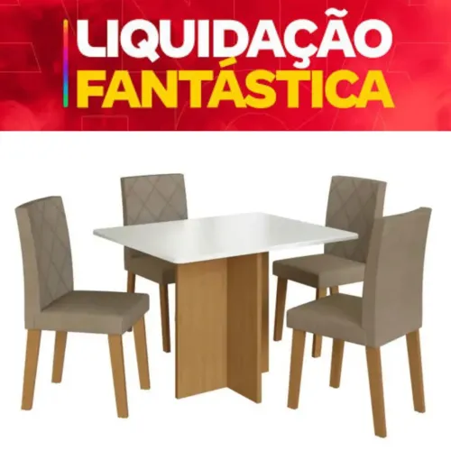 Liquidação mesa de jantar 4 cadeiras Miami