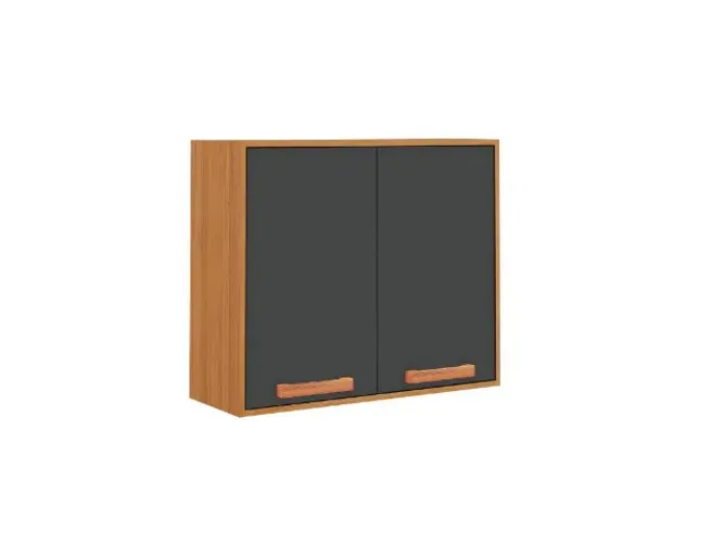 Armário Aéreo Nápoles 80cm Cinamomo/Grafite Até 12x - Frete Grátis 
