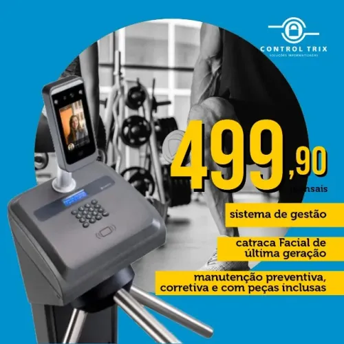 Catraca Facial + Sistema de Gestão + Manutenção - Mensal
