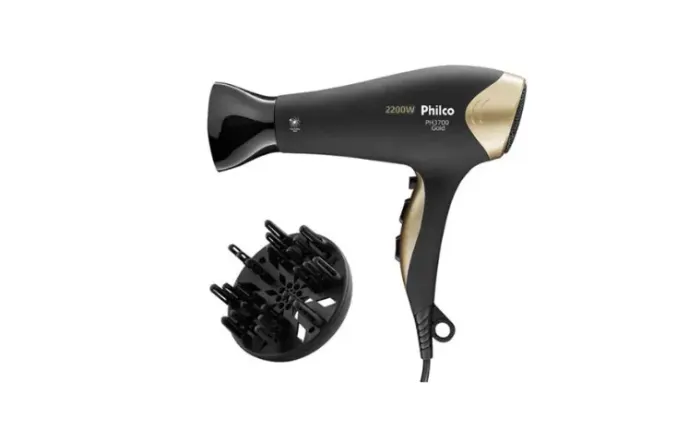 Secador de Cabelos Philco PH3700 Gold Tourmaline 2200W 127v  