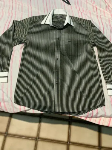 Camisa listrada Giorgio Armani made in Italy social 