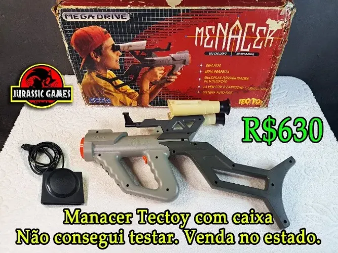 Bazooka Menacer Sega Genesis Mega Drive com caixa. no estado. Não consegui fazer funcionar