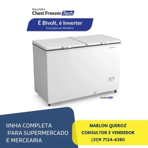 Congelador Horizontal Metalfrio Inverter Bivolt 417 Litros Novo