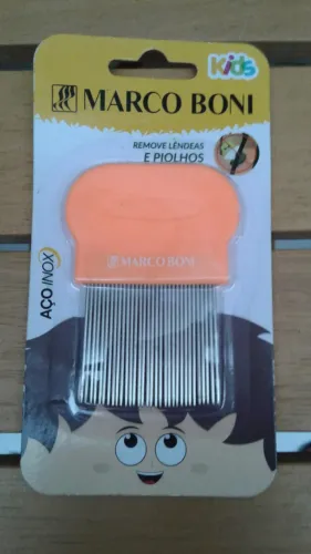 Pente Marcos Boni Fino Aço Inox Extrator Piolhos E Lêndeas 1222 - Marco Boni