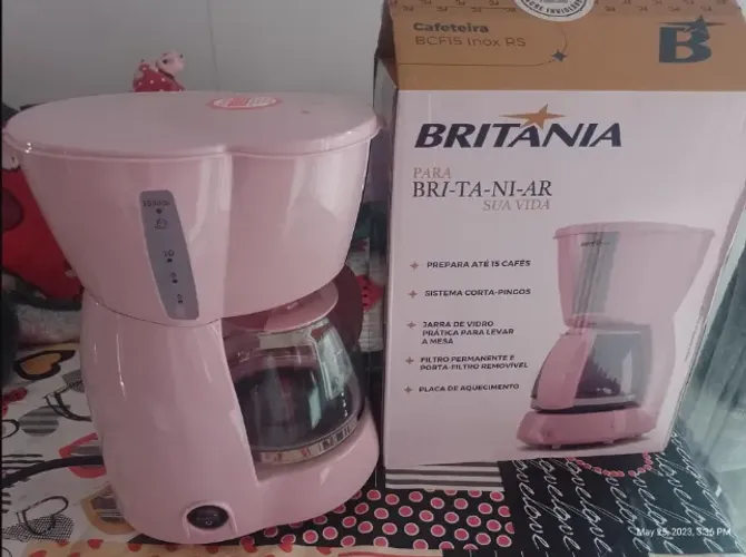 Cafeteira Britânia Rosa - NOVA