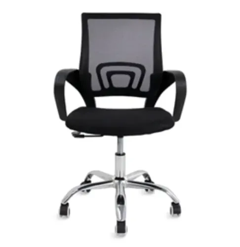 Cadeira Giratória com Base Cromada Estrutura Preta MB-610 Healer