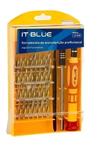 Kit Chave 33 em 1 Fenda, Philips, Torx, Allen e outros IT Blue