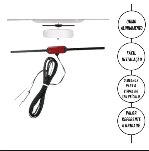 Antena de carro elétrica universal interna