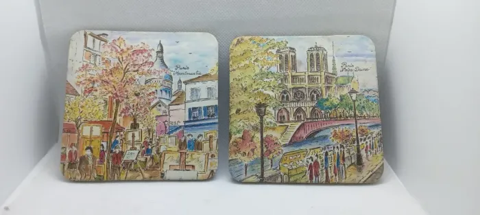 Conjunto de 6 Porta Copos com motivos de Paris