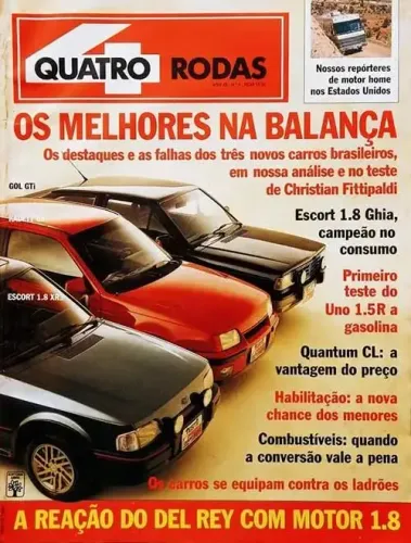 Revista Quatro Rodas - Gol GTI x Kadett GS x Escort XR3 1989