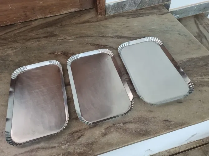 3 Bandejas Canto Crespo Inox Para Vitrine de Salgados ou Doces