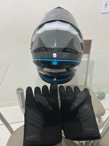 Capacete Texx Escamoteável + Par de luvas novas