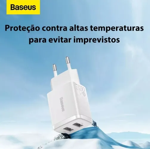 Fonte carregador Baseus com duplo USB