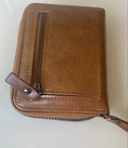 carteira masculina vertical moderna com ziper