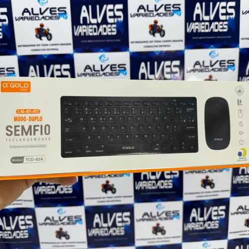 Teclado Bluetooth Sem Fio e Mouse Kit Top