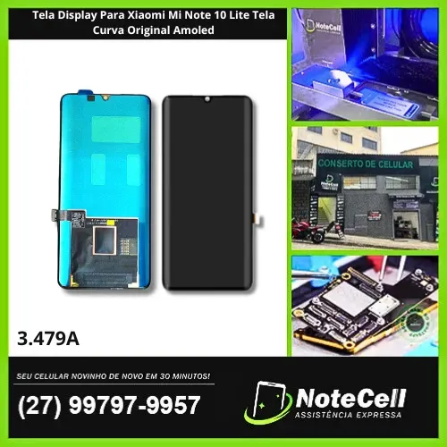 Tela Display Para Xiaomi Mi Note 10 Lite Tela Curva Original Amoled