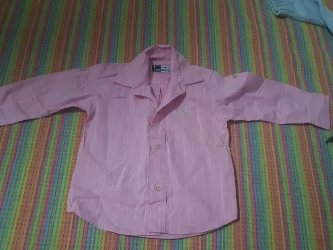 Camisa Social Bebê Rosa - Joana João Boys Wear - 1 Ano<br>