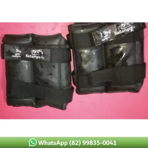 Caneleira 9kg, caneleira profissional emborrachada 9kg, marca kallango.