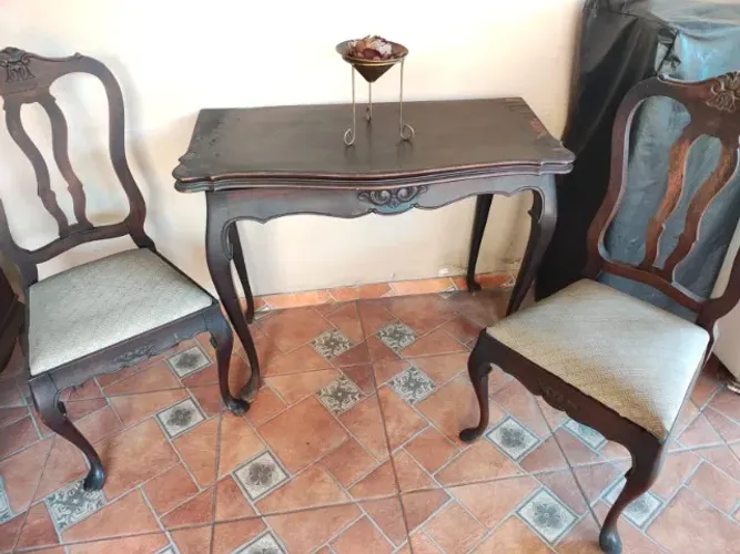 Mesa Estilo Chipandelle Dobrável Em Imbuia