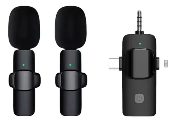 Novo Microfone Bluetooth Peining Mkf08 Sem Fio 2 Canais P2 Cor Preto