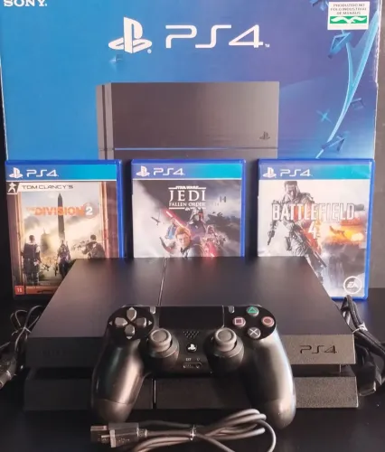 PS4 FAT 500GB (SEMI-NOVO NA CAIXA) C/GARANTIA_ SOMOS LOJA FÍSICA NO CENTRO DE CAXIAS
