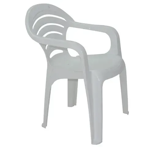 kit com 10 Cadeiras Tramontina Angra Branca com braço pra jardim, varanda, restaurante lan
