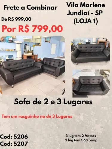 Sofá de 2 e 3 Lugares