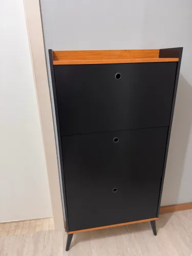 Sapateira Dark Preto/Cinamomo ? 3 gavetas basculantes