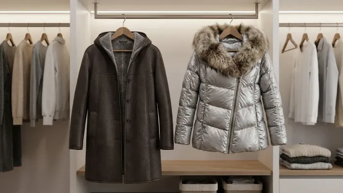 Linda roupa de frio europeu couro legítimo e a outra pelo original, valor de uma peça