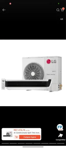 Ar-condicionado split teto inverter, 36.000 BTU/h , frio, 220v