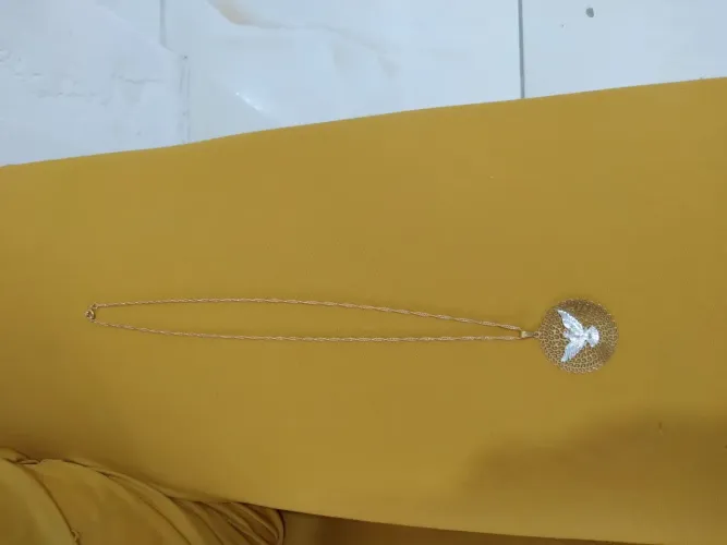 Colar com pingente banhado a ouro